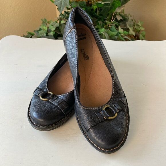 Clarks Pegg Alba Slip-On Black Comfort Ballet Flats Women’s Size 7 M - Picture 1 of 12